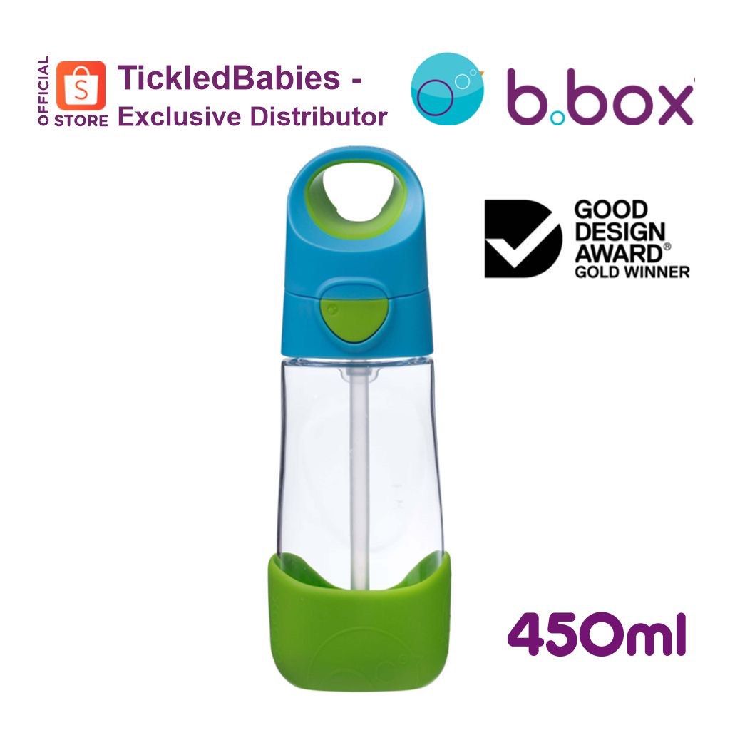 b.box Tritan Bottle 450ml (Category: Water Bottles & Tumblers) located in Cabanatuan. Submitted by jncrsdnz (Listing ID 1395653335, Image 2). Description: - b.box Tritan kids' bottle - Stylish blue and green design - Convenient handle for easy carrying - Includes a straw and flip-top lid - Holds 450ml of liquid - Made from durable materials - Ideal for daily use.