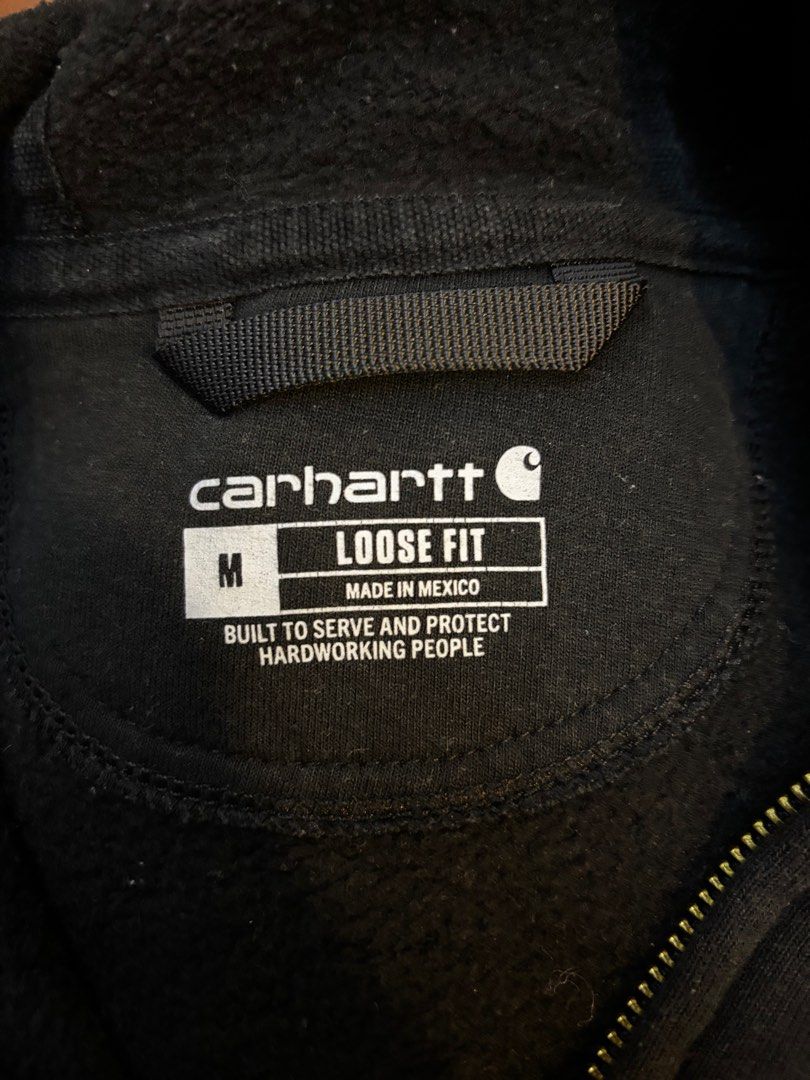 Carhartt Zip Up Hoodie (Category: Coats, Jackets and Outerwear) located in Angeles City. Submitted by st.marc (Listing ID 1395688236, Image 3). Description: Carhartt Zip up Hoodie measurement: 24 inch (pit to pit) 23 inch (sleeves) 28 (length) issue: lints and fading .