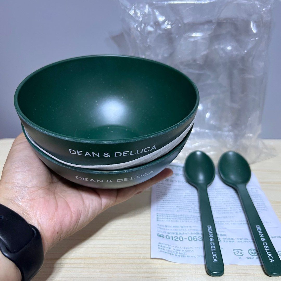 Dean & DeLuca Bowl and Spoon Set (green) - Php 500/set (2 sets available) (Category: Dinnerware & Cutlery) located in Davao. Submitted by pandorastoybox (Listing ID 1395620670, Image 2). Description: Dean & DeLuca Bamboo Bowl and Spoon Set - Php 500/set (2 sets available) *last photo for reference Material: Bamboo fiber, Melamine resin Dimensions Bowl: Approx. 15cm diameter x 7cm height Spoon: Approx. 18cm length x 4cm width .