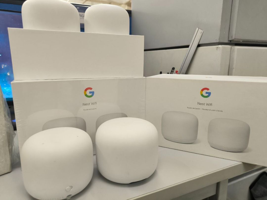 Google Nest Wifi Routers and Point (Category: Networking) located in Quezon City. Submitted by johnluigie.pagal (Listing ID 1395566084, Image 2). Description: For Sale Google Nest Wifi Router and Point Bundles If take all 30k 5 - Routers 6 - Add-on Points Bundle #1 Pack of 2 [No Box] (Php 5,500.00) 1 pc - Google Nest Router 1 pc - Google Nest Point Bundle #2 Pack of 3 [w/ Box] (Php 9,000.00) 1 pc - Google Nest Router 2 pcs - Google Nest Point Bun