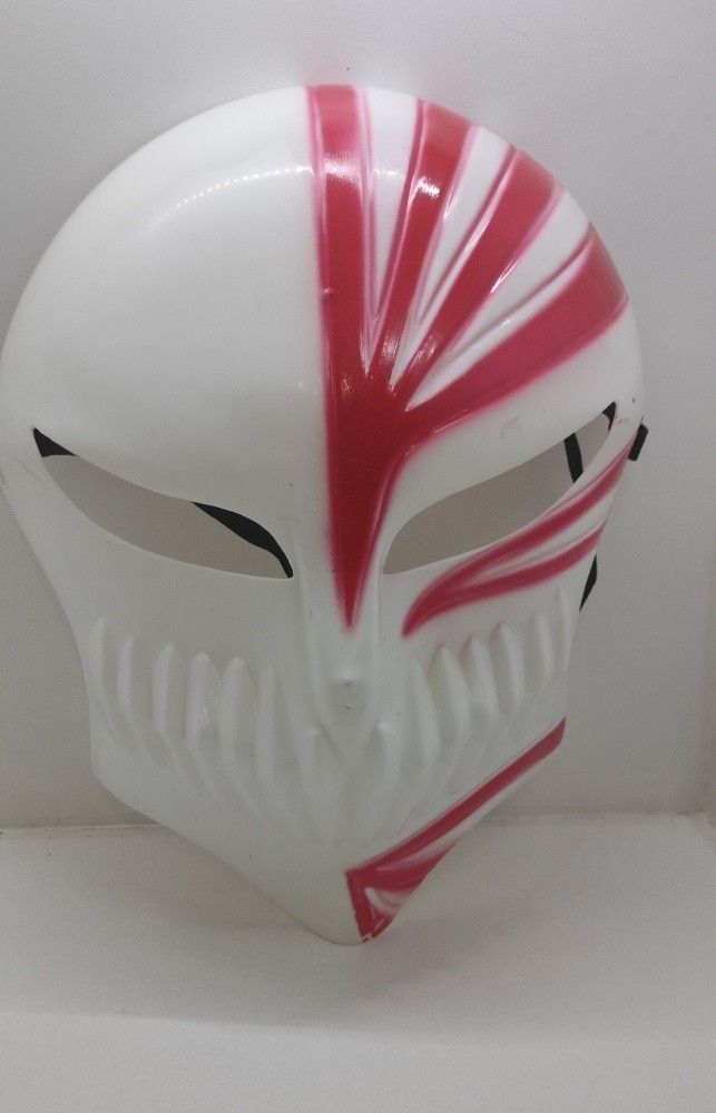 Ichigo Facemask Anime Costume Cosplay (Category: Figurines & Statues) located in Quezon City. Submitted by whizdepot (Listing ID 1392888443, Image 3). Description: This image shows a replica of Ichigo Kurosaki's Hollow Mask from the anime series Bleach. This specific mask is associated with Ichigo's Hollowfication, a state where he gains Hollow powers. It's a popular item for cosplay and fans of the Bleach series. Similar masks are available for 