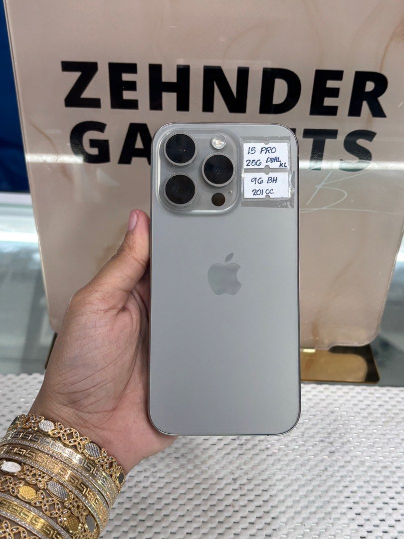 iPhone 15 PRO 256GB OPENLINE (DUAL SIM) HK VARIANT (Category: iPhone 15 Series) located in San Juan City. Submitted by desireebayal96 (Listing ID 1395717162, Image 1). Description: iPhone 15 PRO (NATURAL TITANIUM) * 256GB * OPENLINE (ANY SIM) * NO SIM RESTRICTIONS * DUAL SIM (HK VARIANT) * 96% BH (ORIGINAL NOT BOOSTED CAN CHECK 3UTOOLS) * 201 CYCLE COUNT * 100% SMOOTH * NO DENTS * NO SCRATCH * NO ISSUE * NO HISTORY OF REPAIR * NO ICLOUD ISSUE * N