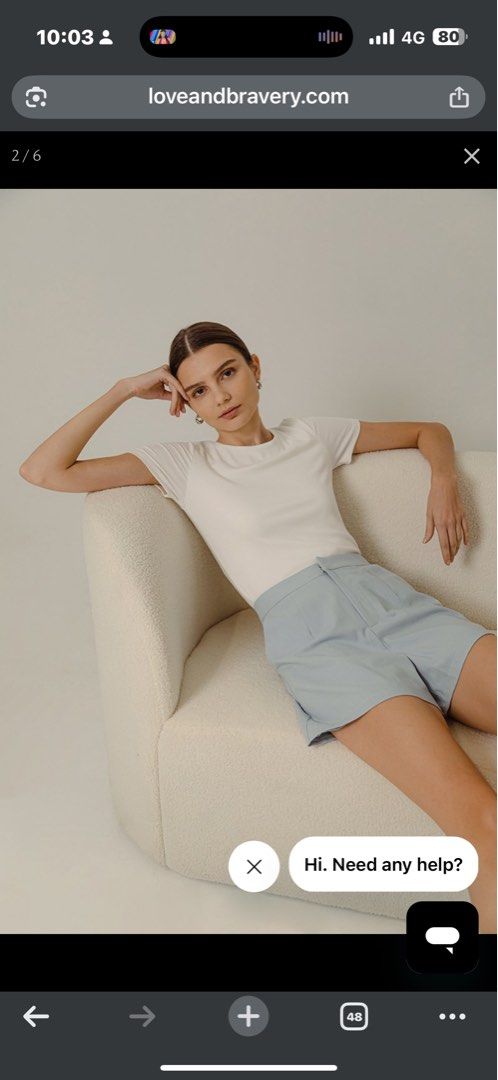 NEVE BASIC ROUND NECK TEE (Category: Sets or Coordinates) located in Singapore. Submitted by comoco (Listing ID 1395637209, Image 1). Description: - Love, and Bravery - White short-sleeved top - Perfect for everyday wear - Casual and chic style.