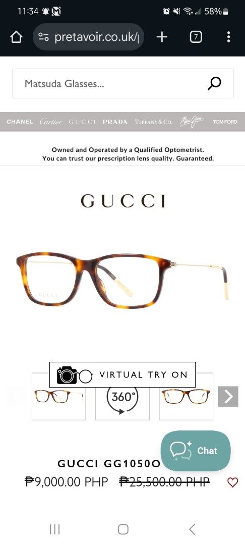 Original Gucci Eyeglasses blue light (Category: Sunglasses & Eyewear) located in Cebu City. Submitted by AUDIOWOLF (Listing ID 1395569584, Image 1). Description: - Authentic Gucci eyeglasses - Brown tortoise frame with gold accents - Model: GG1050O - Originally priced at ₱9000.00 .
