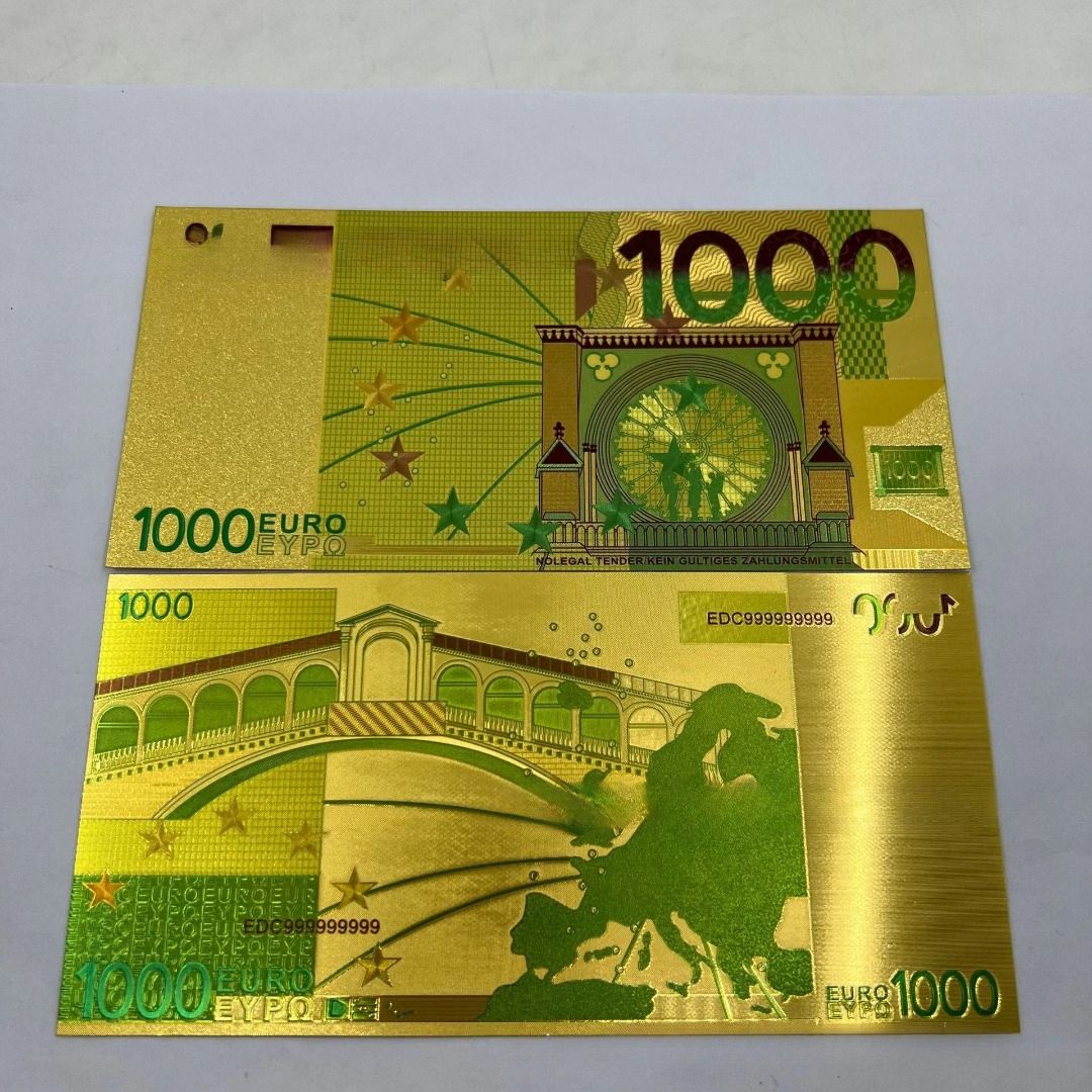 歐元金幣彩色鈔票紙幣收藏世界各國鈔票貨幣收藏品PET, 興趣及遊戲, 收藏品及紀念品, 錢幣- Carousell