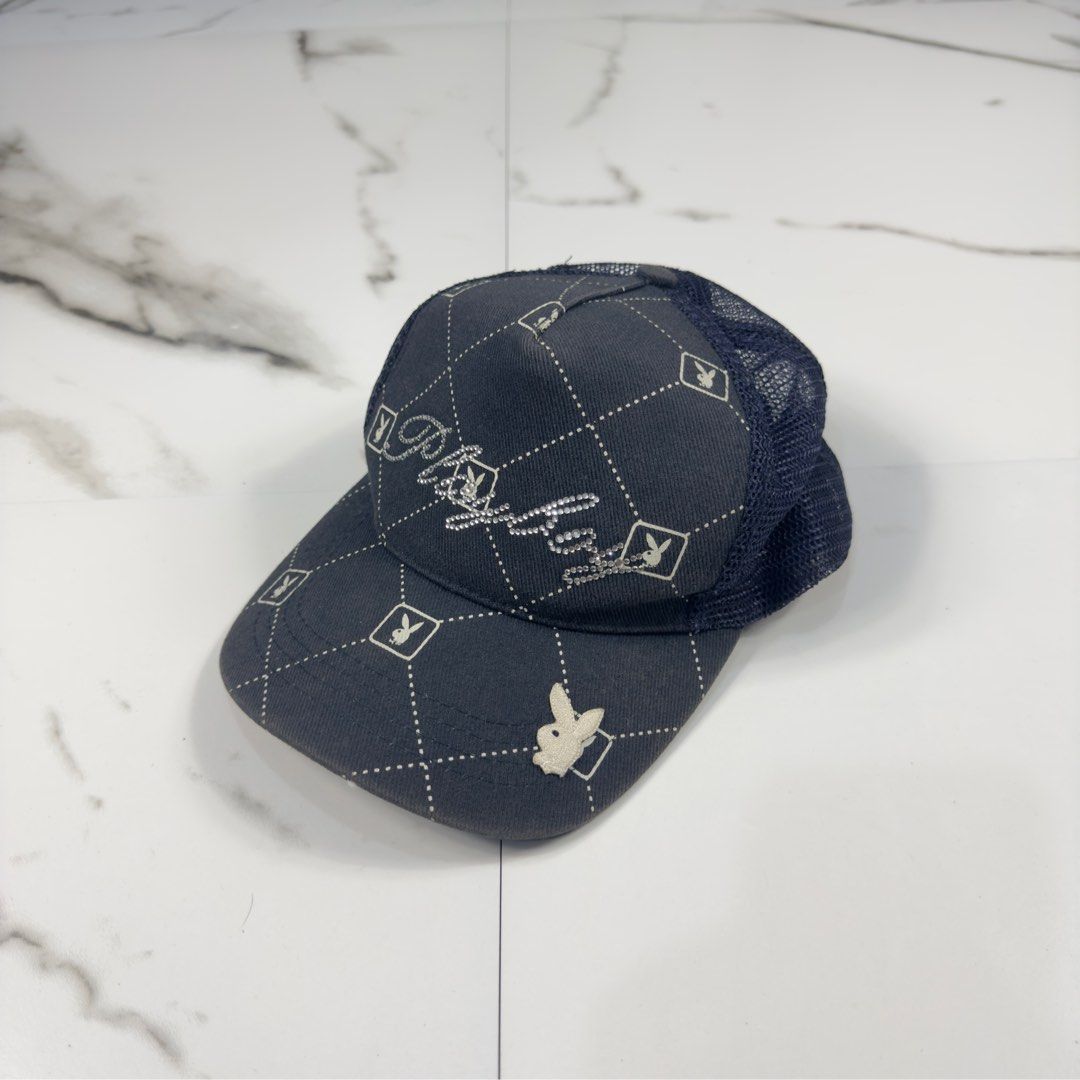 Playboy - Y2K Iced Out Monogram - Trucker Cap (Category: Caps & Hats) located in Dasmarinas. Submitted by F_A_Q (Listing ID 1395692746, Image 2). Description: ONE SIZE - Y2K/Vintage piece - Minimal discoloration - Needs restore .