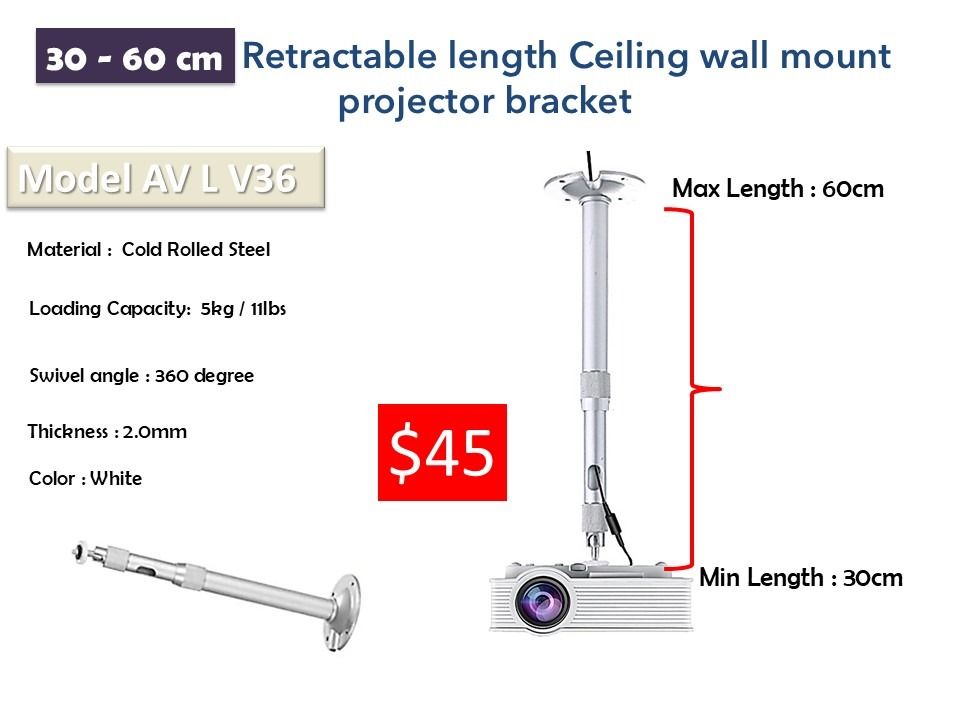 Projector Bracket (Category: TV Parts & Accessories) located in Singapore. Submitted by alvin_sgd (Listing ID 1395616621, Image 1). Description: V36 - S45.