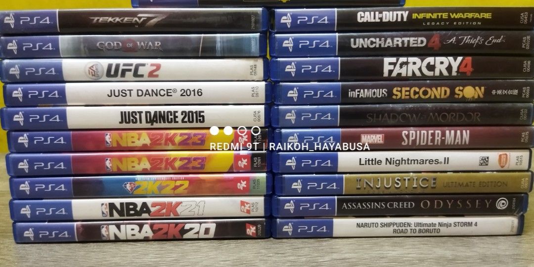 PS4 Games For Sale (Category: PlayStation) located in Dasmarinas. Submitted by nixx_hayabusa (Listing ID 1395704886, Image 2). Description: Playstation 4 Games for sale Ghost Of Tsushima 1,200 (SOLD) Red Dead Redemption II 800 (SOLD) Days Gone 800 (SOLD) Tekken 7 (SOLD) The Witcher 3: Wild Hunt (Like New) 700 (SOLD) "Game Of The Year Edition/GOTY" Grand Theft Auto V 500 (SOLD) Persona 5 450 (SOLD) Onimusha Warlords 350 (Like New) (SOLD) God Of Wa