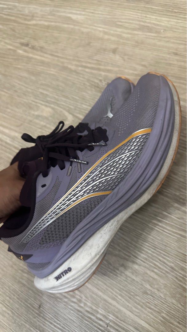 Puma Deviate Nitro 3 (Japan Colorway) (Category: Sneakers) located in Manila. Submitted by rjitemsforsale (Listing ID 1395645944, Image 3). Description: Puma Deviate Nitro 3 - Color: purple and orange - Breathable upper - NITRO and PWRPLATE sole markings - used for 198km - japan colorway wala ako nakita kapareho dito Rfs: locked in contract with a different shoe brand.