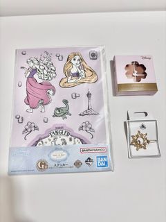 迪士尼長髮公主樂佩Tangled眼影rapunzel髮夾長髮公主樂佩貼紙Disney魔髮奇緣一番賞64241108757377110