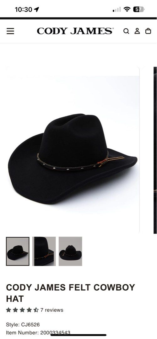Unisex Cody James Authentic Cowboy Hat Boot Barn (Category: Caps & Hats) located in Bulacan. Submitted by __randomthings (Listing ID 1395557401, Image 2). Description: .