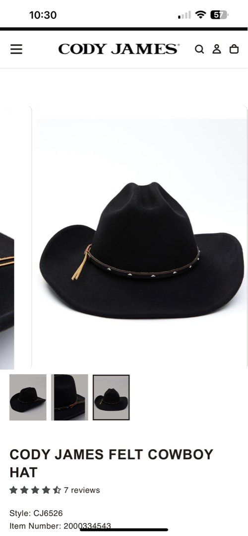 Unisex Cody James Authentic Cowboy Hat Boot Barn (Category: Caps & Hats) located in Bulacan. Submitted by __randomthings (Listing ID 1395557401, Image 1). Description: .