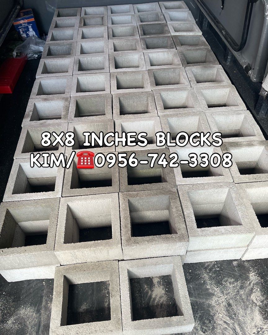 VENTILATION BLOCKS 8X8 INCHES (Category: Construction & Building Materials) located in San Mateo. Submitted by kim.mejos (Listing ID 1395577599, Image 1). Description: WE OFFER: MOHON/GRASS/VENTILATION BLOCKS/LOUVER BLOCKS/BREEZE BLOCKS/STEPPING STONES/WALL CLODDINGS/NON-SKID CONCRETE TILES/PAVERS/CRAZY CUT ARAAL/COBBLE STONES/VIGAN BRICKS/VIGAN TILES/PEBBLES/GREEN SLATE/ADOBE BLOCKS/ADOBE TILES/MARBLE DUST/PREMIUM BLACK SLATE/ELEPHANT CERAMIC CL