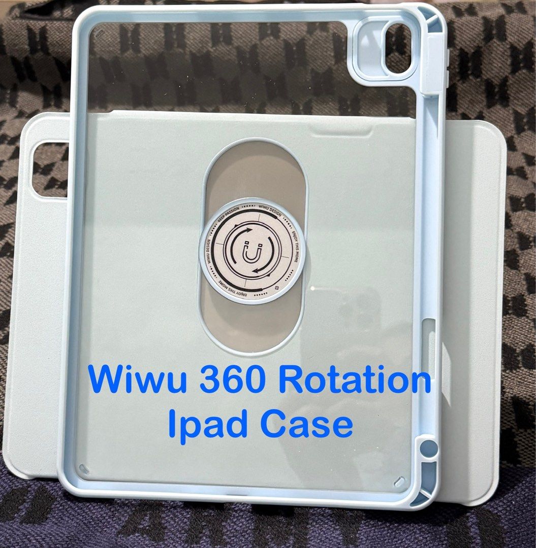 Wiwu 360 Degrees Rotation Ipad Air Case (Category: Cases & Sleeves) located in Manila. Submitted by perfect_adobo (Listing ID 1395562022, Image 2). Description: Features: 1. 360 degree free rotation 2. With adjustable magnetic sticker 3. Full protection TPU frame 4. 2 in 1 model, the case can be used separately 5. Hidden pen slot 6. Multiple angles stand 7. Anti-oil & easy cleaning 8. Stable & easy to remove 9. Full cover 10. Can be lifted or rot