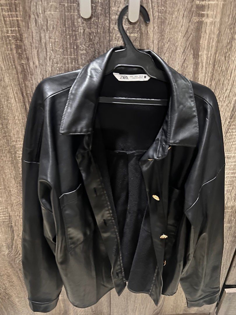Zara Leather Jacket (Category: Coats, Jackets and Outerwear) located in Quezon City. Submitted by ella_vvv (Listing ID 1395711437, Image 1). Description: Zara Faux Leather Black Jacket .