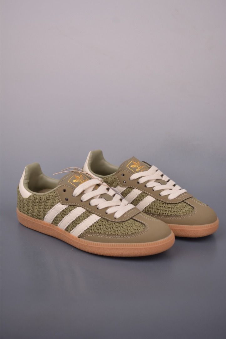adidas gazelle silver green womens Tb.490 Crochet Cream Leather Sneakers main image 0