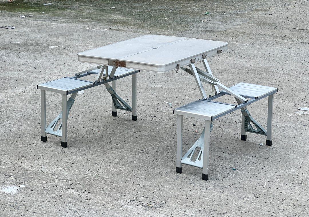 Aluminium Portable Table with Chairsp (Category: Outdoor Furniture) located in Bulacan. Submitted by rock_off.thriftshop.ph (Listing ID 1390694518, Image 1). Description: .