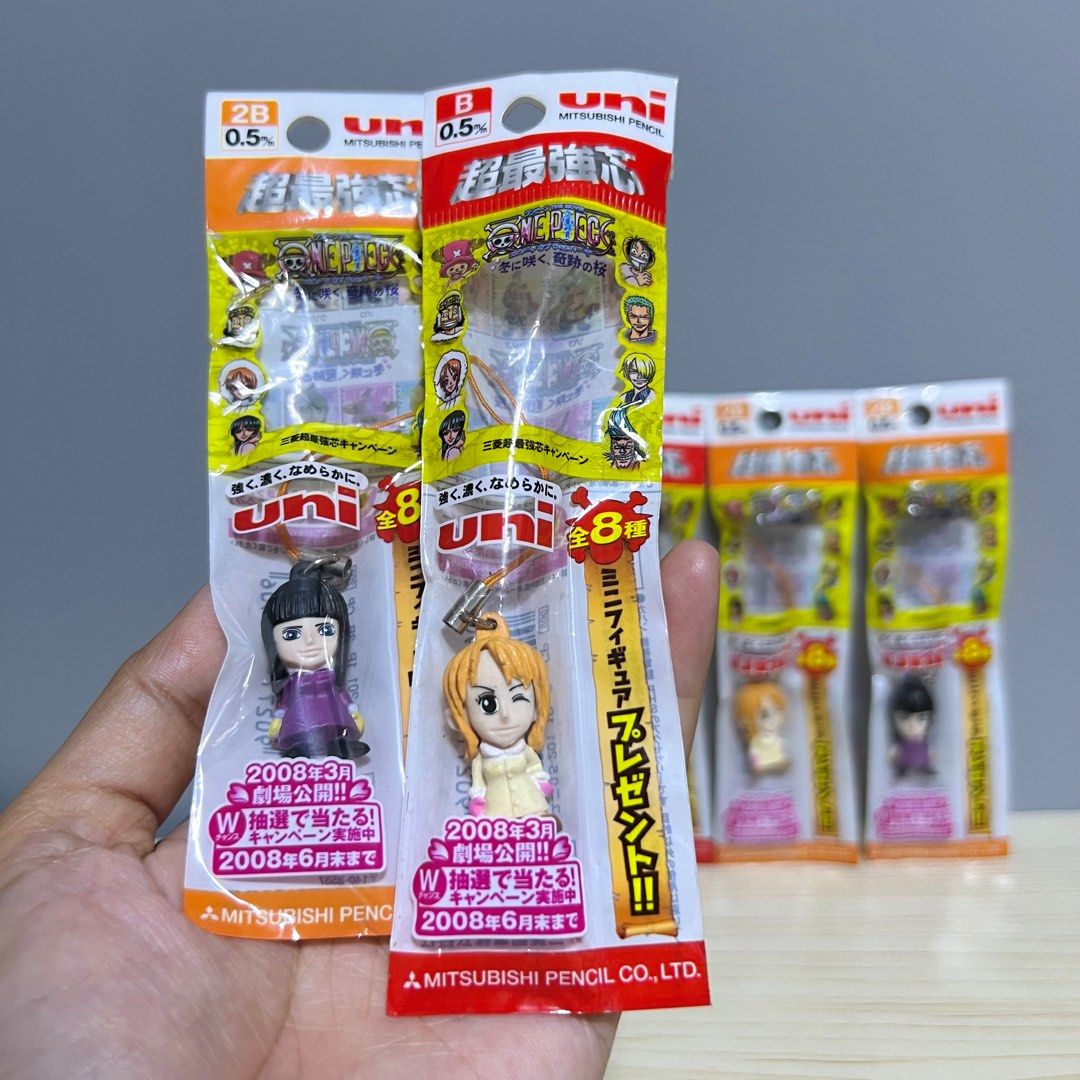 Bandai Uni Mitsubishi Pencil x One Piece Nami and Nico Robin Mini Figure Strap/Charm 3cm - Php 100 each (Category: Designer & Blind Box Toys) located in Davao. Submitted by pandorastoybox (Listing ID 1390774541, Image 3). Description: Bandai Uni Mitsubishi Pencil x One Piece Nami and Nico Robin Mini Figure Strap/Charm 3cm - Php 100 each.