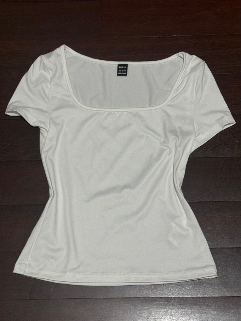 basic white top (Category: Blouses) located in Kuala Lumpur. Submitted by ririsbeloved (Listing ID 1390712158, Image 1). Description: length : 18 shoulder : 13 never worn before.