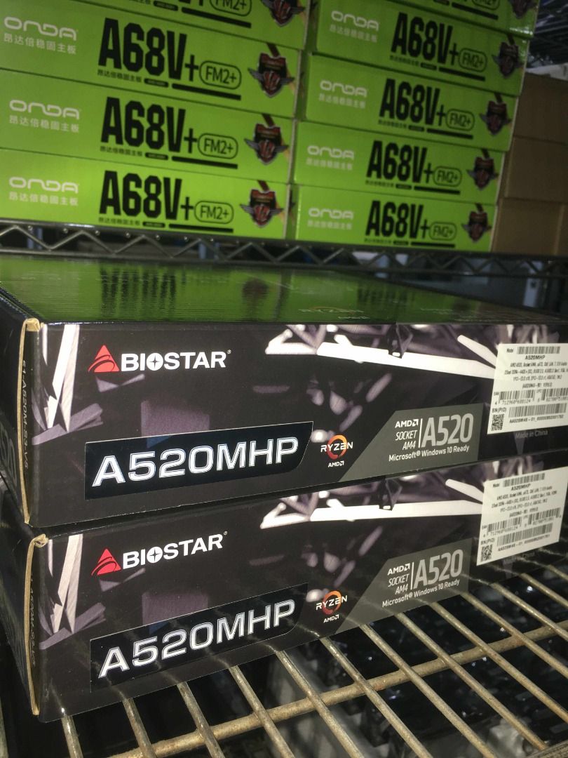 BIOSTAR A520M MOTHERBOARD (Category: Desktops) located in Quezon City. Submitted by colisricky75597 (Listing ID 1390612053, Image 1). Description: BIOSTAR A520M MOTHERBOARD Supports AMD Ryzen 3 rd Gen (Matisse/ Renoir) and 4 th Gen (Vermeer) processors AMD A520 single chip architecture Supports 2-DIMM DDR4-4933+(OC)/4800(OC)/4600(OC)/4400(OC)/4000(OC)/3800(OC)/3600(OC) /3200/2933/2667/2400/2133/1866 Supports USB 3.2 Gen1 Supports PCIe M.2 Support