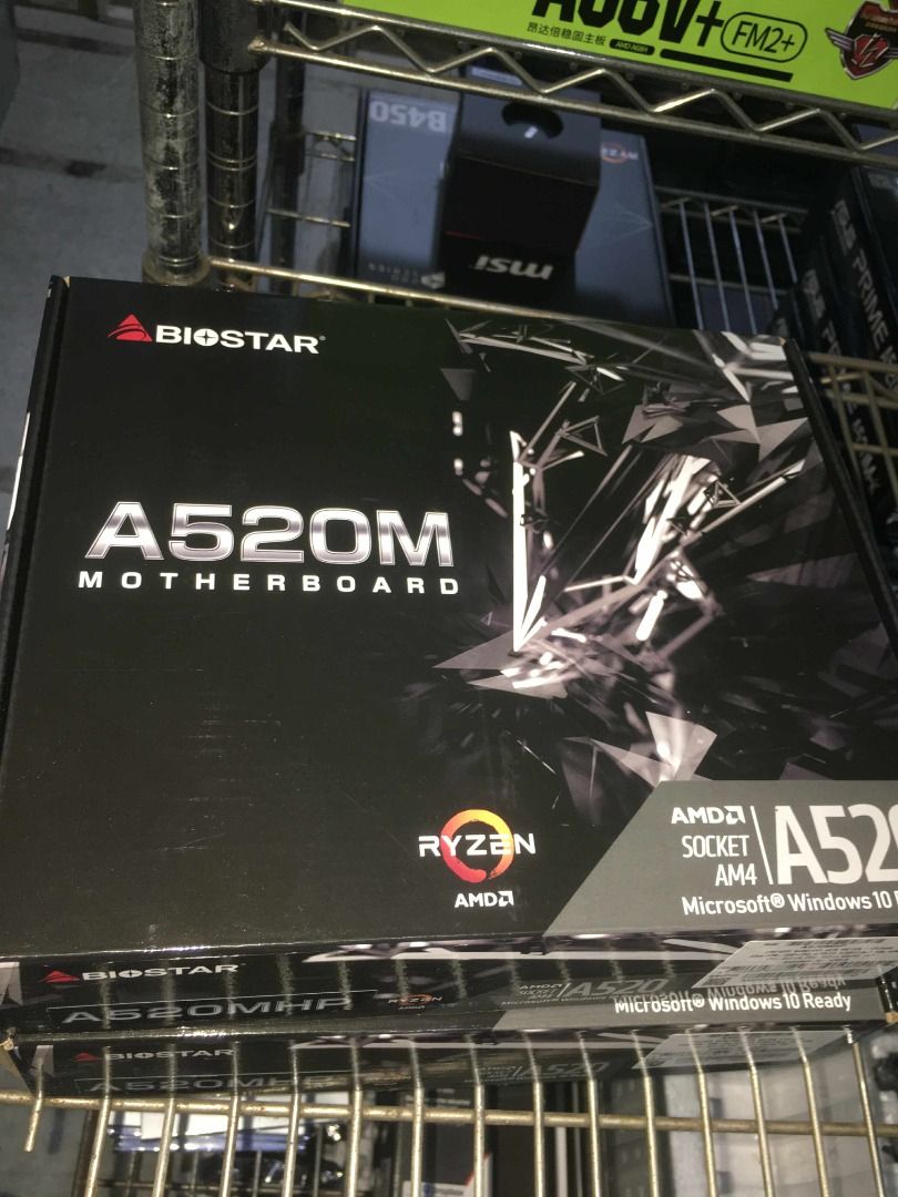 BIOSTAR A520M MOTHERBOARD (Category: Desktops) located in Quezon City. Submitted by colisricky75597 (Listing ID 1390612053, Image 2). Description: BIOSTAR A520M MOTHERBOARD Supports AMD Ryzen 3 rd Gen (Matisse/ Renoir) and 4 th Gen (Vermeer) processors AMD A520 single chip architecture Supports 2-DIMM DDR4-4933+(OC)/4800(OC)/4600(OC)/4400(OC)/4000(OC)/3800(OC)/3600(OC) /3200/2933/2667/2400/2133/1866 Supports USB 3.2 Gen1 Supports PCIe M.2 Support