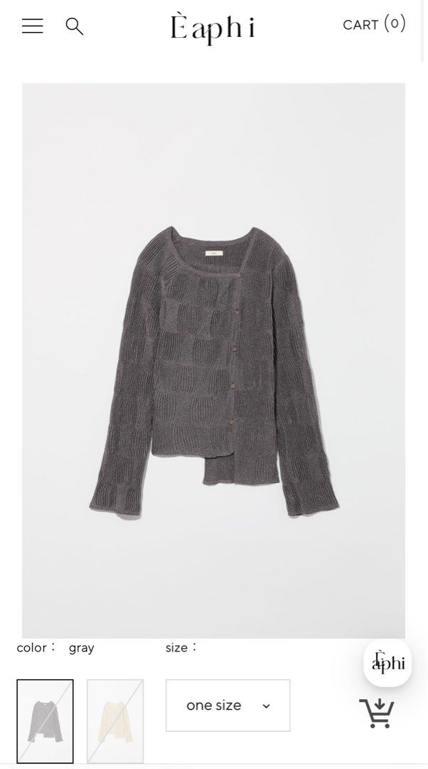 WAVE TUCK ASYMMETRY GLITTER CARDIGAN トップス Eaphi WAVE TUCK