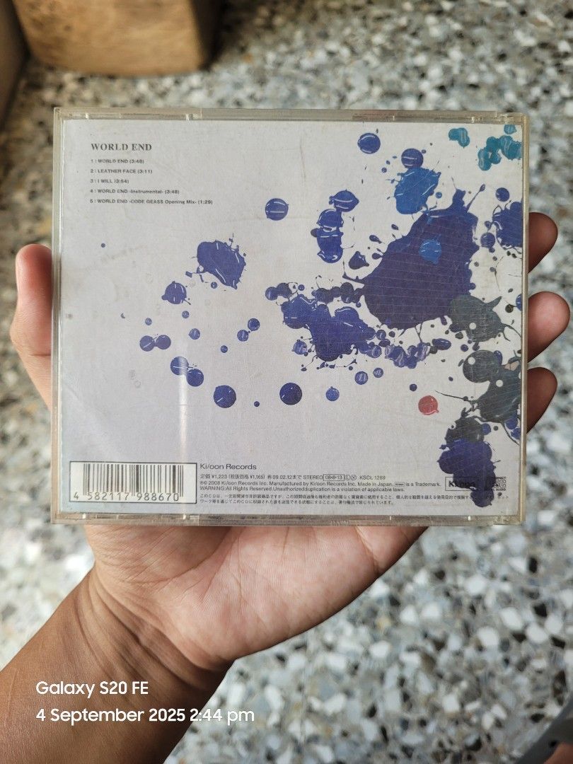 FLOW – World End (Code Geass R2 Opening Theme, Japan CD Single) (Category: CDs & DVDs) located in Cotabato. Submitted by choonching (Listing ID 1390677434, Image 3). Description: ✅ Original Japan release, World End single. ✅ Contains the anime hit “World End”, 5th opening ng Code Geass: Lelouch of the Rebellion R2! ✅ Condition: see posted pics for appearance Perfect for collectors ng J-Rock at anime OSTs — lalo na kung Code Geass fan ka 👑♟️ PRIC