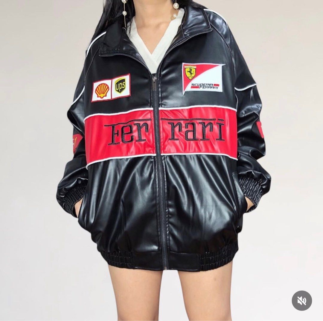 FREE SF FULL LEATHER BLACK FERRARI (Category: Coats, Jackets and Outerwear) located in Makati City. Submitted by suzyleee (Listing ID 1390630736, Image 3). Description: FREE SF VIA J&T SHIPMENT ONLY NO LALAMOVE ALL SIZES AVAILABLE .