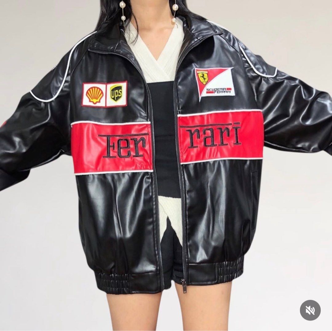 FREE SF FULL LEATHER BLACK FERRARI (Category: Coats, Jackets and Outerwear) located in Makati City. Submitted by suzyleee (Listing ID 1390630736, Image 1). Description: FREE SF VIA J&T SHIPMENT ONLY NO LALAMOVE ALL SIZES AVAILABLE .