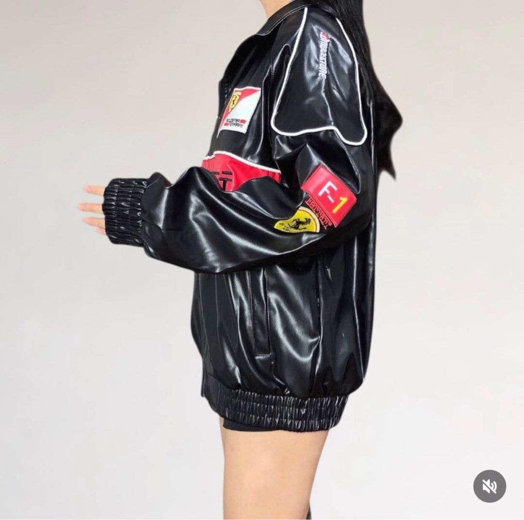 FREE SF FULL LEATHER BLACK FERRARI (Category: Coats, Jackets and Outerwear) located in Makati City. Submitted by suzyleee (Listing ID 1390630736, Image 2). Description: FREE SF VIA J&T SHIPMENT ONLY NO LALAMOVE ALL SIZES AVAILABLE .