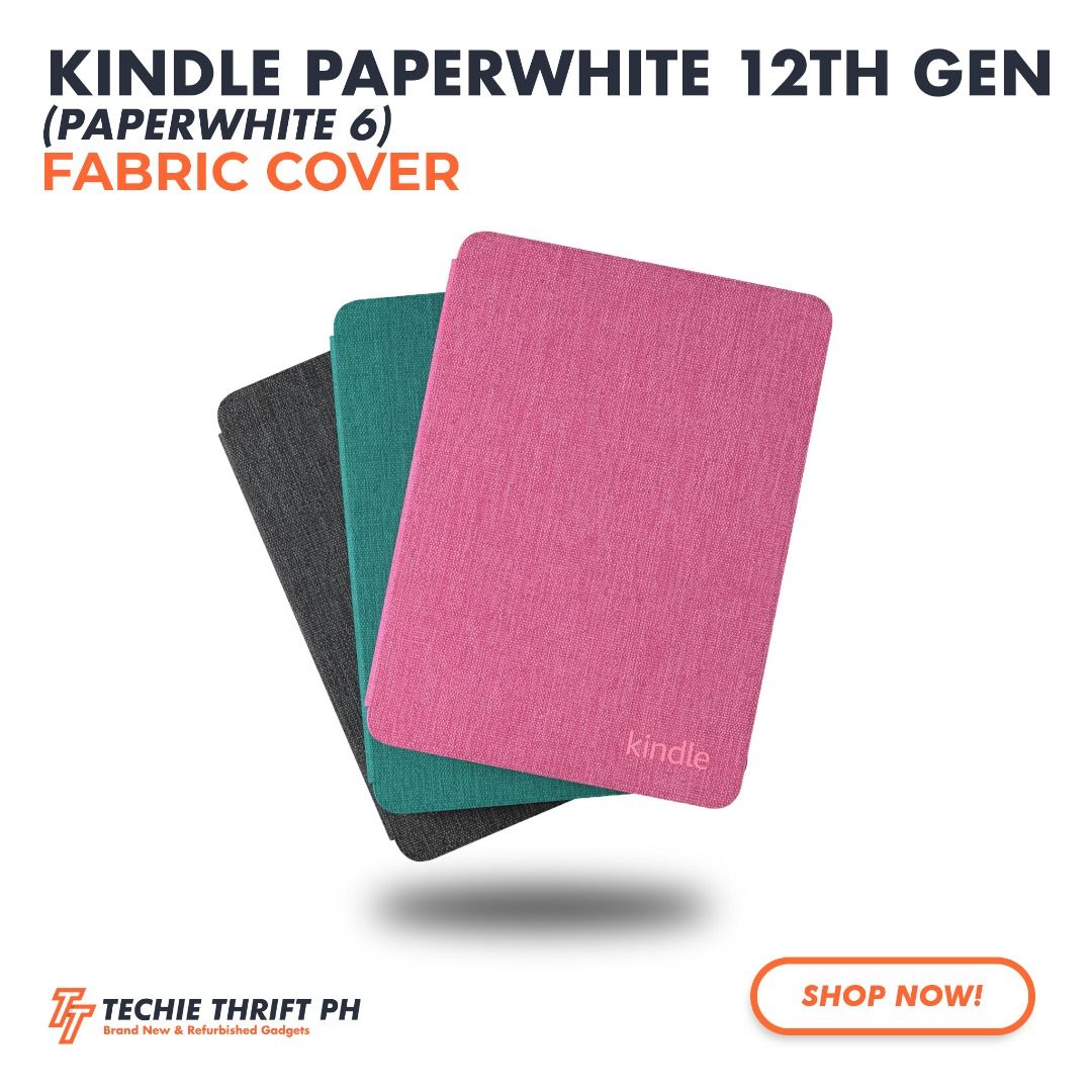 Kindle Paperwhite 12th Gen FABRIC COVER (Authentic Amazon Covers) (Category: Cases & Sleeves) located in Quezon City. Submitted by jerreyess (Listing ID 1390765196, Image 1). Description: Kindle Paperwhite 12th Gen FABRIC COVER (Authentic Amazon Covers) ✨LIKE NEW 💯AUTHENTIC (Official Amazon Covers) up to 50% off than the SRP NOTE: From Amazon warehouse. May not have the original box or box may be damaged. Kindle Paperwhite 12th Gen (Paperwhite 6