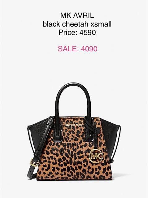 MK Avril Black Cheetah XSmall (Category: Luxury Bags & Wallets) located in General Mariano Alvarez. Submitted by mihabubotz (Listing ID 1390680739, Image 1). Description: 100% Authentic from USA Please message me for other images and details of the item.