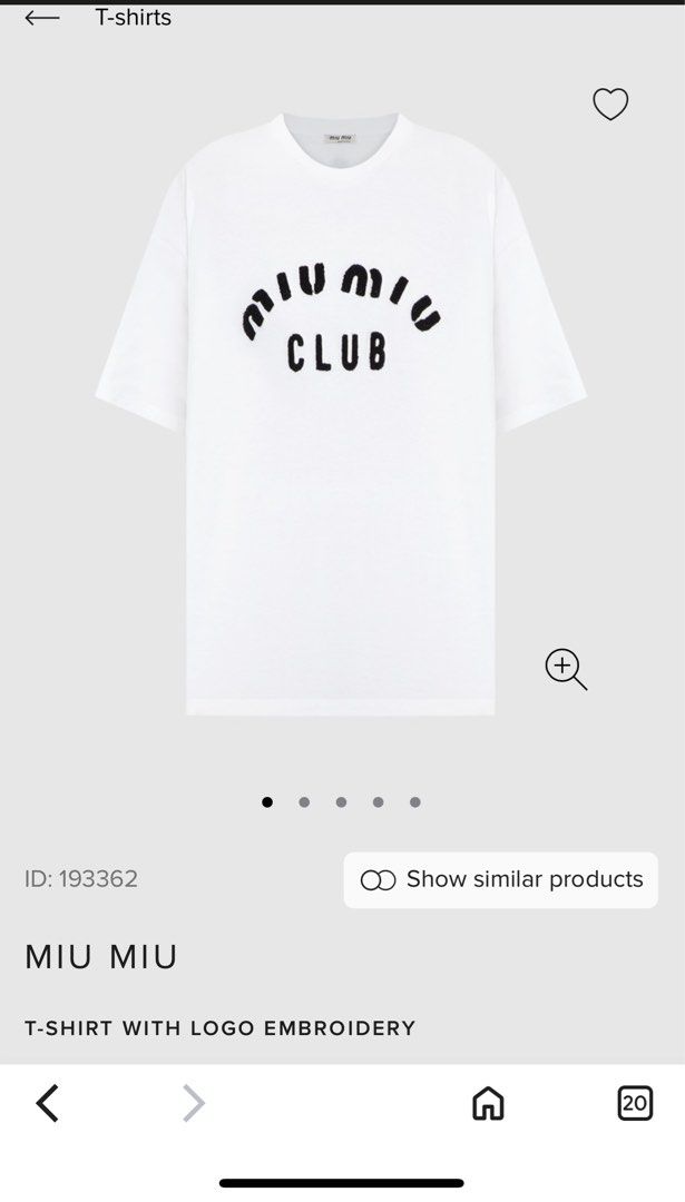 Mui mui tshirt from ukay bale (Category: Luxury Apparel) located in Rodriguez. Submitted by lysf_oshop (Listing ID 1390767174, Image 3). Description: Dimes: L-28 inches W-21 inches .