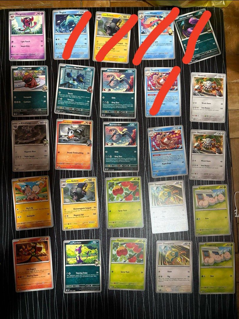 Pokemon Cards (₱5 per card) (Category: Raw Singles) located in Cebu City. Submitted by darkrai_llama491 (Listing ID 1374105642, Image 3). Description: Pokemon Cards - Duplicates from Prismatic Evolutions, Journey Together, and Destined Rivals - PM for more details.