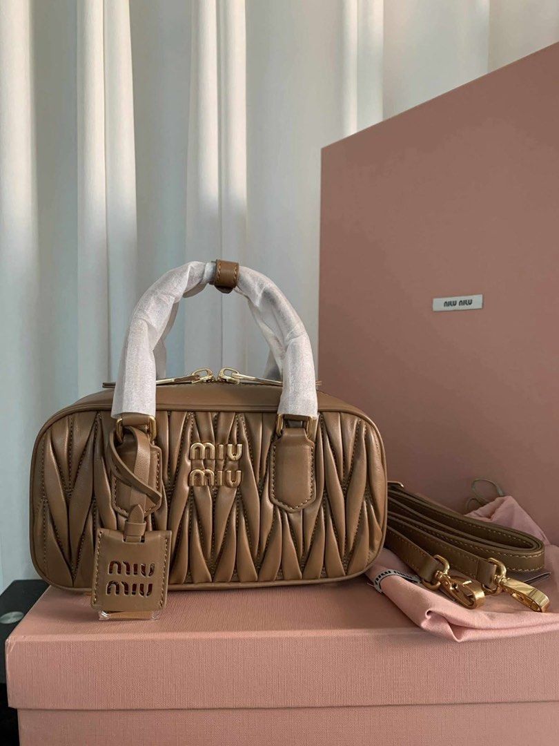 Preloved Miumiu Matelasse Nappa Leather (Category: Luxury Bags & Wallets) located in Manila. Submitted by bagsandmanymanymore1 (Listing ID 1390665320, Image 1). Description: Preloved Miu Arcadie Matelasse Nappa Size 23cm Good as new Japan source 🇯🇵 Please read before you order 👉🏻❗️Payment first before shipping ❗️Cut off time of payment 11am sameday delivery ❗️NO MEET UP / NO PICK UP ❗️ORDER CANNOT BE CANCELLED ❗️PLEASE DON’T BUY IF YOU ARE IN