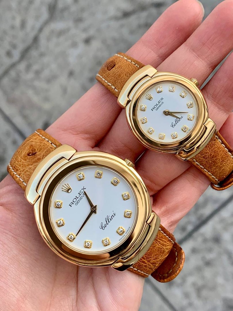 Rolex Cellini 6621 & 6623 Yellow Gold Diamond Couple Watch (18k Gold ...