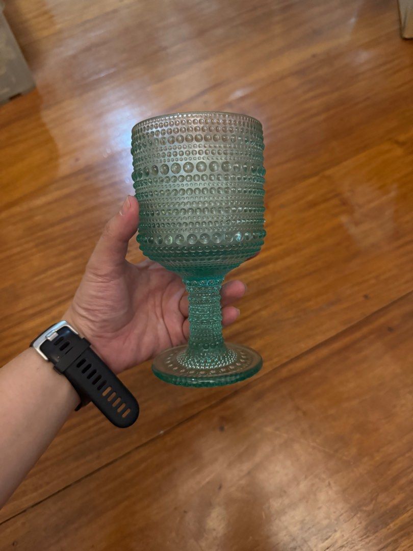 Set of 6 Glasses / Goblet (Category: Dinnerware & Cutlery) located in Quezon City. Submitted by stgabs (Listing ID 1390704920, Image 2). Description: Set of 6 Blue Glass Goblets Brand new RFS: decluttering .