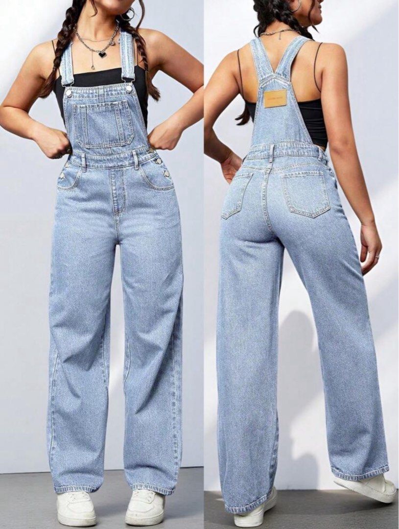 Shein Patched Pocket Denim Overalls (Category: Rompers) located in Makati City. Submitted by apval (Listing ID 1390683985, Image 1). Description: Used once https://onelink.shein.com/44/5wi878tgkiw5.