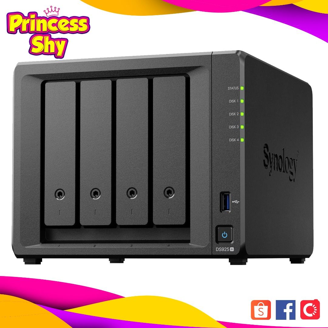 Synology DiskStation DS925+ 4 Bay NAS Enclosure (Category: Computer Parts) located in San Juan City. Submitted by princessshyph (Listing ID 1390632804, Image 1). Description: 💻 Synology DiskStation DS925+ 4-Bay NAS Enclosure 💻 Selling brand new Synology DS925+ (Diskless Unit) — perfect for home, office, or business storage needs! 🚀 ✨ Key Features: 🔹 4 Drive Bays – Supports HDDs & SSDs for flexible storage options 🔹 High Performance – Fast tr