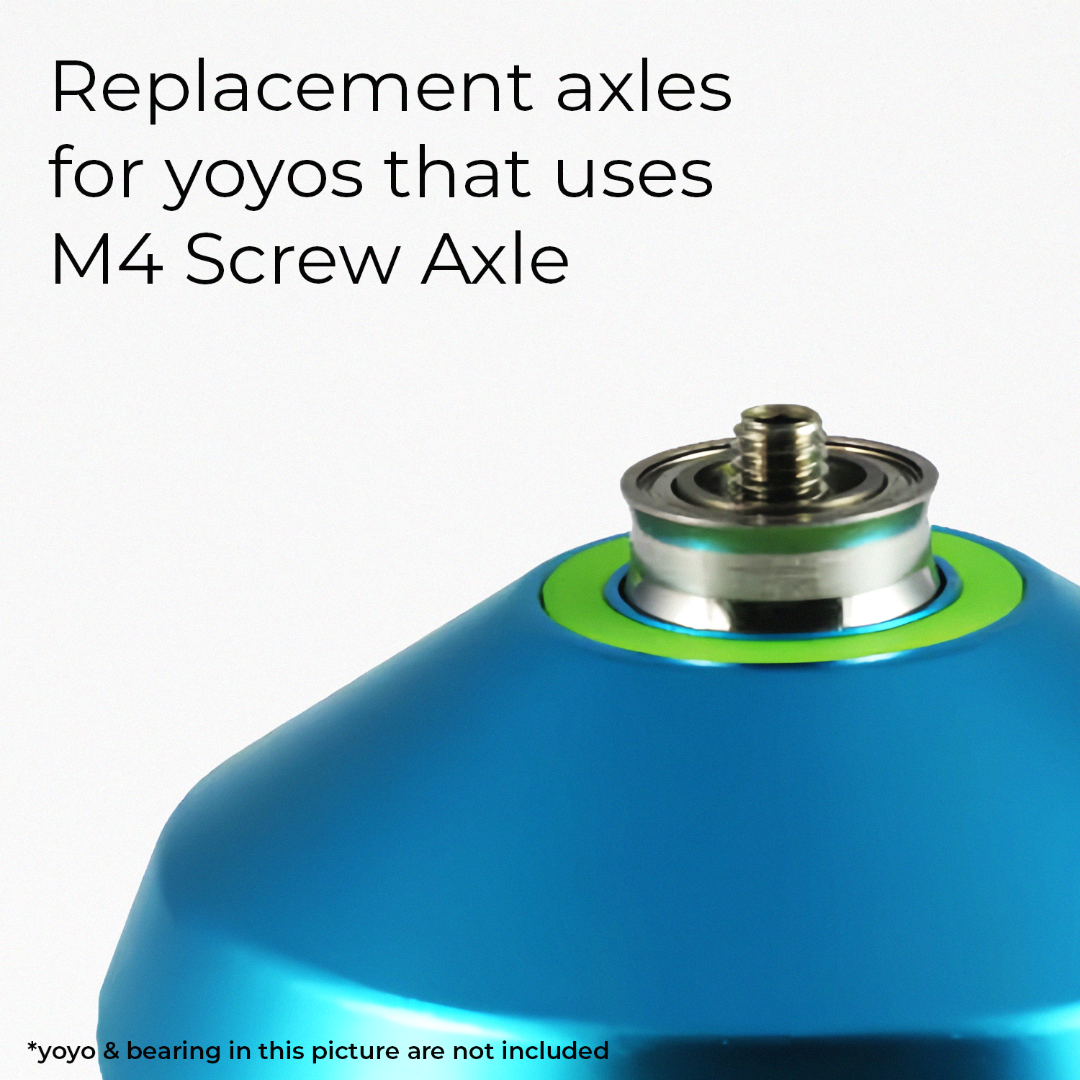 YOYO Axle 8-10 MM (M4) (Category: Action & Battle Toys) located in Carmona. Submitted by spinnerplus (Listing ID 1390734778, Image 2). Description: Axle is one of the most important parts of a yoyo. This is what keeping the yoyo and other parts together. Made out of stainless steel, the axle is surely rigid and will last long. Available in two different lengths of M4 size: 8mm & 10mm *yoyo and other parts in the photos are not included*.