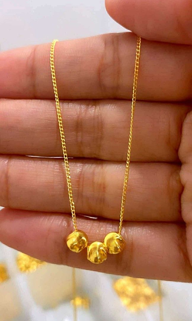18K Saudi Gold Cadena Balls Pendant (Category: Necklaces) located in Caloocan City. Submitted by cheskhaionlinestore2.0 (Listing ID 1390940436, Image 3). Description: Cadena Chail | Cat Eye Balls 1 Balls- ₱4000 2 Balls- ₱4400 3 Balls- ₱4800 4 Balls- ₱5300 5 Balls - ₱5500 🍒18K Saudi Gold 🍒 💯Nasasangla/ Pawnable 💯 🍒 Wise and Good Investment 😉 🍒 Legit and trusted seller✨ 🍒 Money back guarantee if proven fake💯 How to Order? Kindly DM us so w