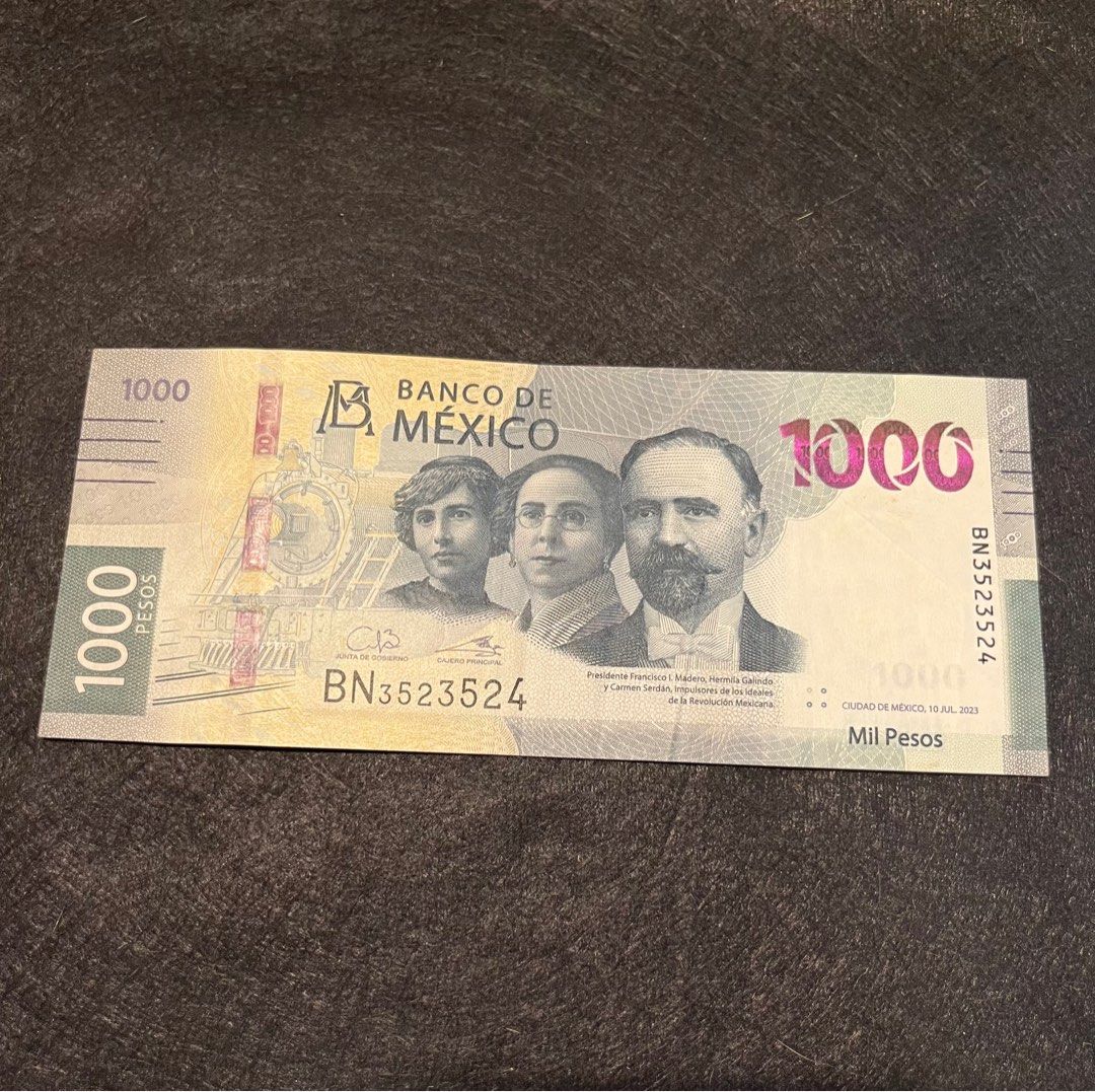 2023年墨西哥1,000 比索紙幣1,000 Mexico Pesos 1,000 MXN, 興趣及遊戲, 收藏品及紀念品, 錢幣-  Carousell