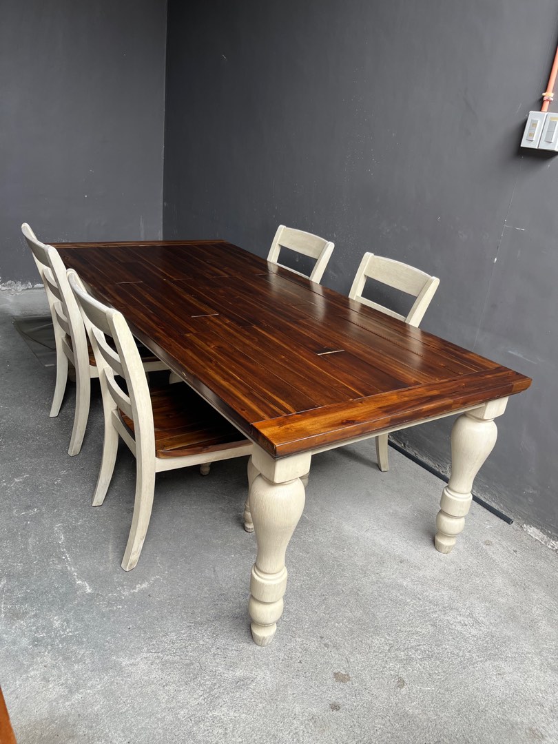8-seater Farmhouse Inspired Solid Wood Dining Table from Ashley ...