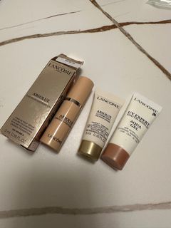 (包平郵) lancome 最新 精華粉底 5ml 全新極緻完美精華粉底液    ABSOLUE THE FLUID FOUNDATION ICONIC SATIN-LIKE GLOW  #100 色號:100  Absolue 完美修護底妝套裝  防曬 + hand cream64224130051203110