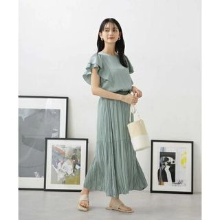 全新日本 NANO 淺綠色橡筋腰摺摺半裙 (官網同步) 清倉大蝕賣$70 全場現貨64218660511234110