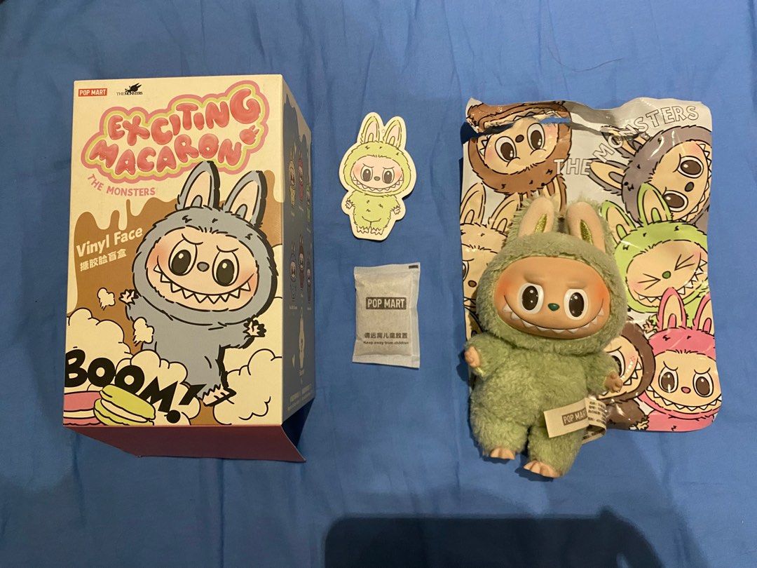 Auth Labubu Exciting Macaron Green (Category: Designer & Blind Box Toys) located in Manila. Submitted by artsygunda (Listing ID 1390917161, Image 2). Description: Like new. Used once on bag only. Then stored. Complete inclusions on box. As is on photo. .