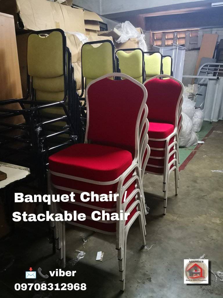 banquet chair (Category: Chairs) located in Quezon City. Submitted by asanzasmik45405 (Listing ID 1390833536, Image 3). Description: A banquet chair is a four-legged, typically lightweight and stackable chair designed for comfortable temporary seating at large events like weddings, conferences, and formal functions in hotels, convention halls, and restaurants. Often lacking armrests for easier storage, they are constructed from durable materials 
