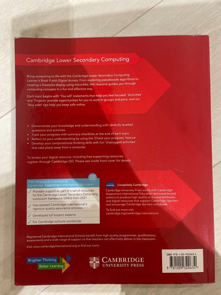 Cambridge Lower Secondary Computing Learner's Book 9 With Digital ...