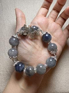 藍兔毛灰兔毛diy水晶手串   15+mm64231874948098110