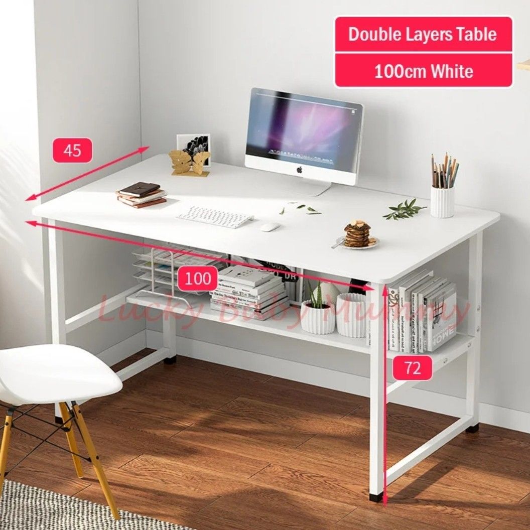 Double Layer Study Table | Computer Study Desk | Office Study Table ...